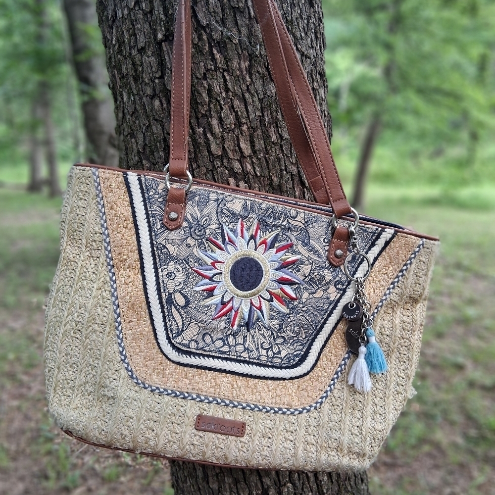 Boho Chic Woven Tote Bag